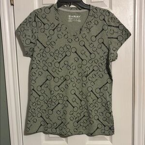 Ariat Gray Short Sleeve T-Shirt with Geometric Pattern